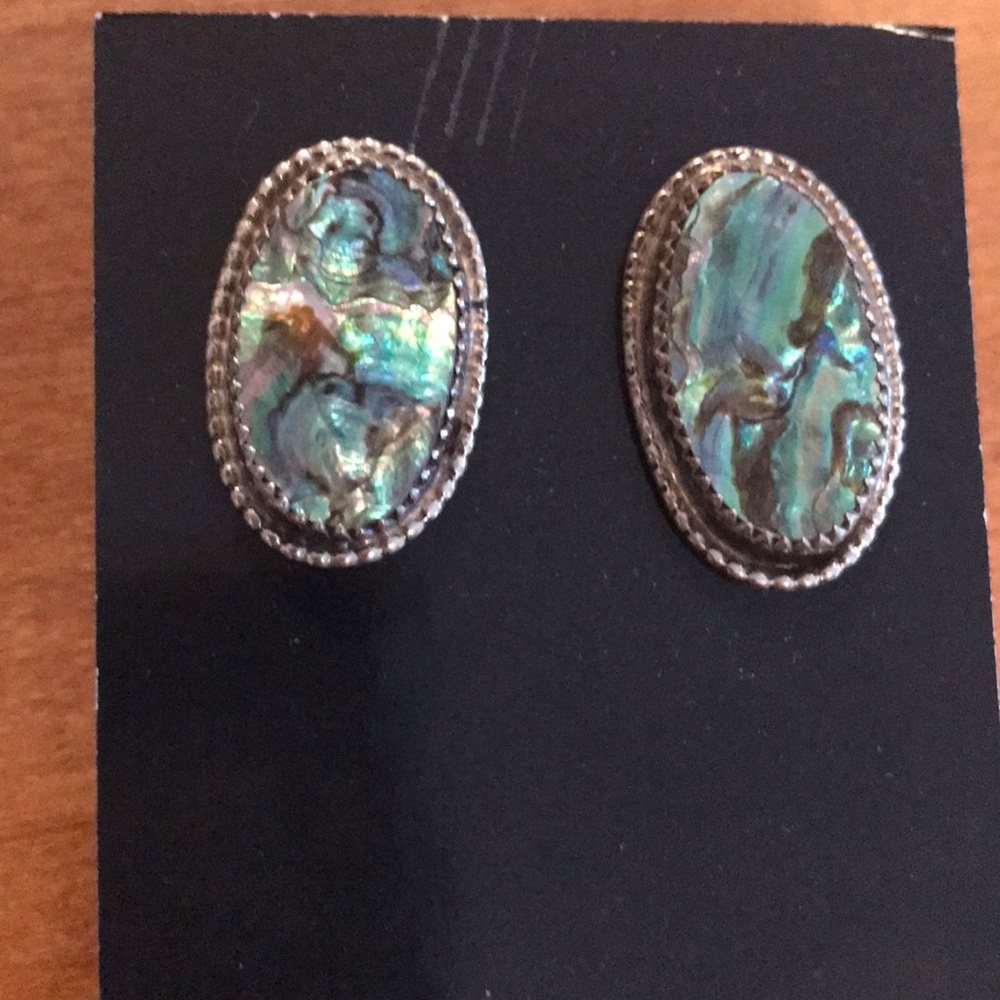 Abalone shell post earrings